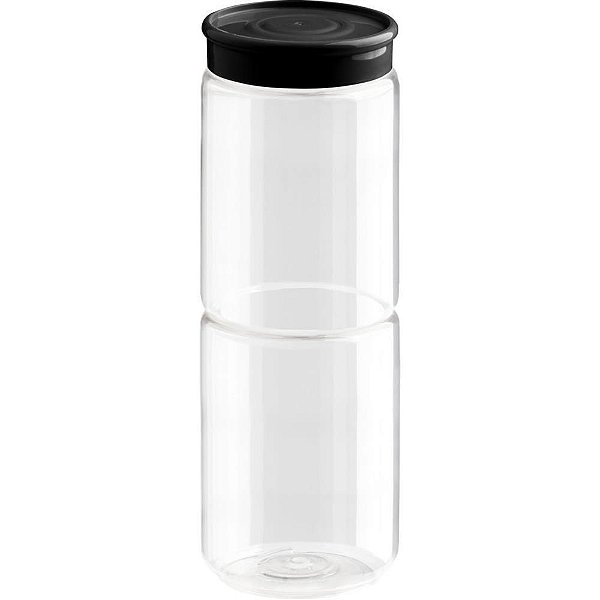 Organizador Multiuso Transparente Preto 540ML PCT com 06