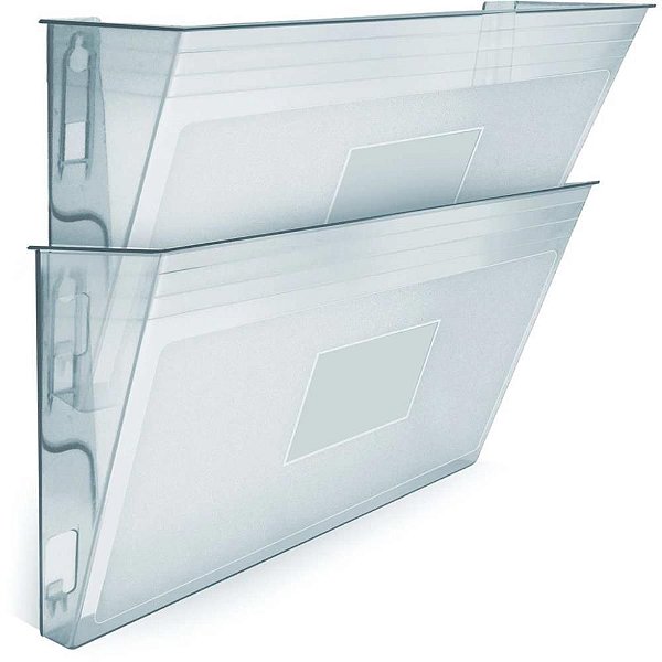 Organizador de Escritório Expositor Duplo Modular Horizontal Cristal CX com 02