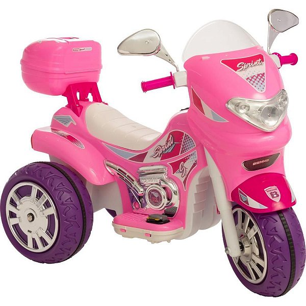 Moto Elétrica SPRINT Turbo PINK 12V com Capacete