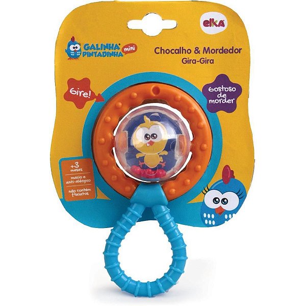 Mordedor Infantil Galinha Pintadinha com Chocalho