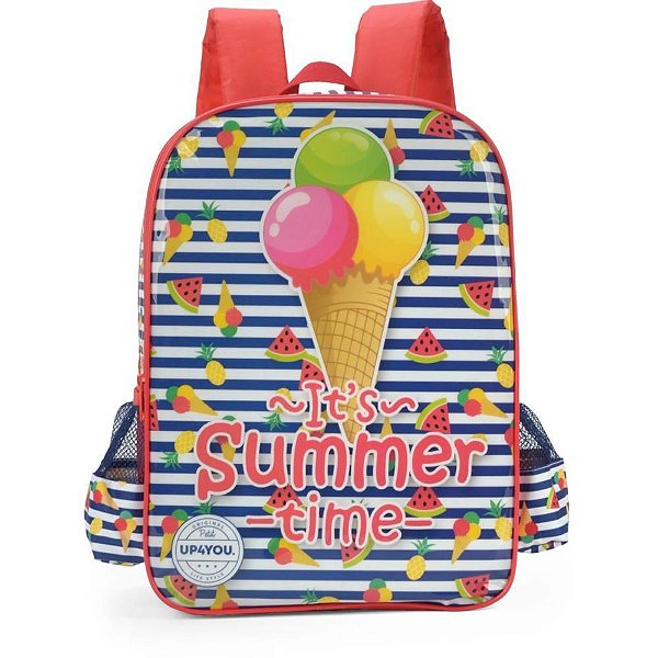 Mochila Infantil UP4YOU Sorvete Grande Vermelha