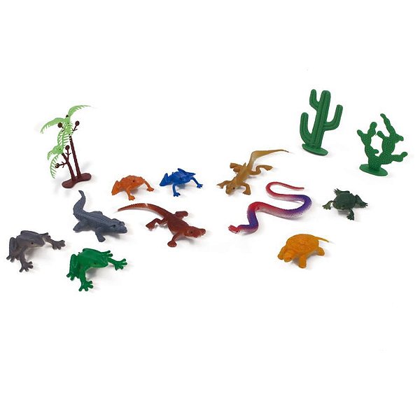 Miniatura Colecionável KIT Réptil PVC Grande 13 Peças