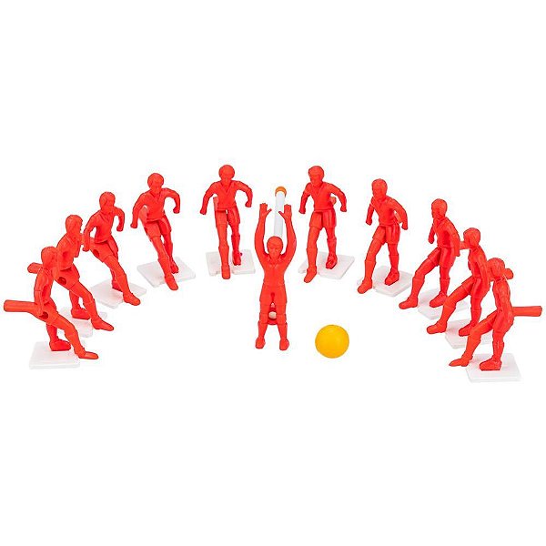Miniatura Colecionável Futebol CLUB 1 Time Vermelho - 13 Peças