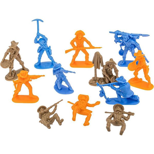 Miniatura Colecionável Forte Apache Cowboys - Conjunto com 12 Peças
