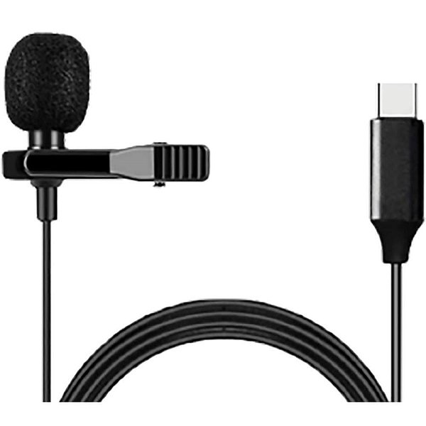 Microfone Lapela TYPE C Preto
