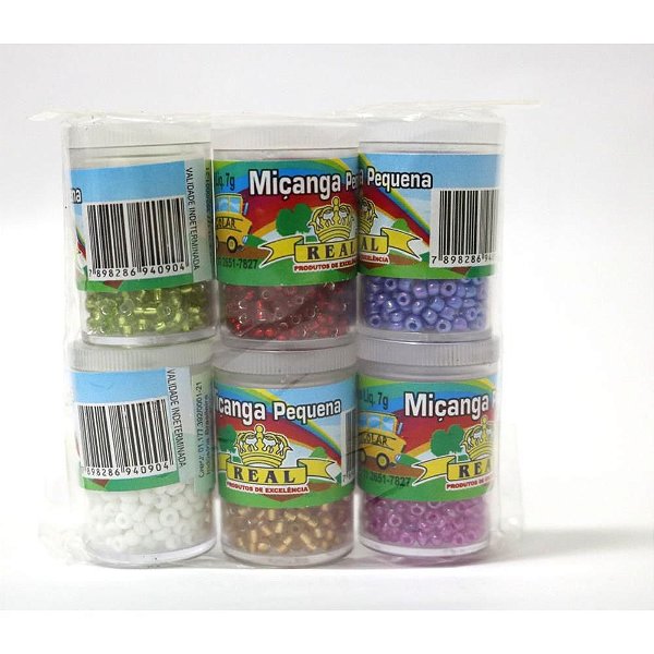 Miçanga Potes 7G Pequena Sortidas - Pacote com 06