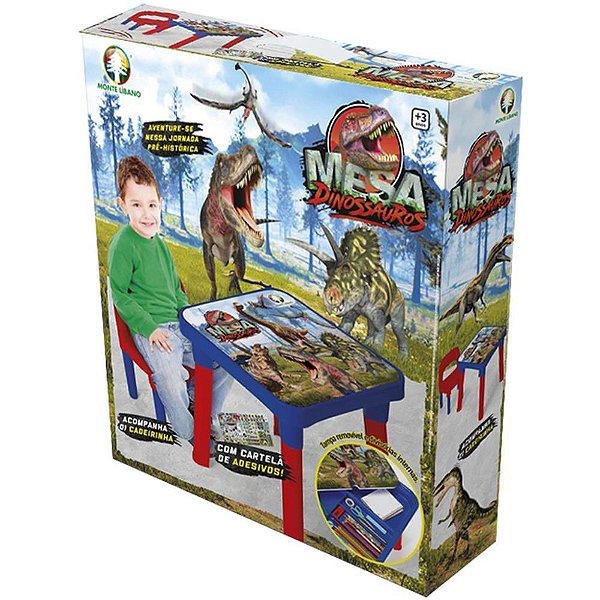 Mesinha e Cadeira Dinossauros Mesa com Cadeira