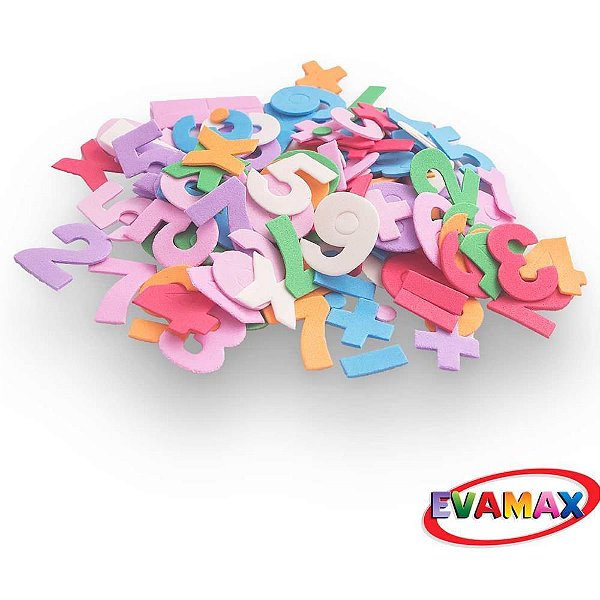 Material Didático EVA Recortado Números Evamax 3CM - 120 Peças