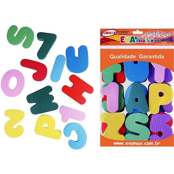 Material Didático EVA Alfanumérico 8CM X 5MM 36 Peças