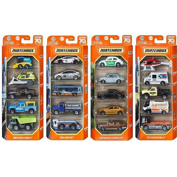 Matchbox Veículo Básico 1:64 5-PACK