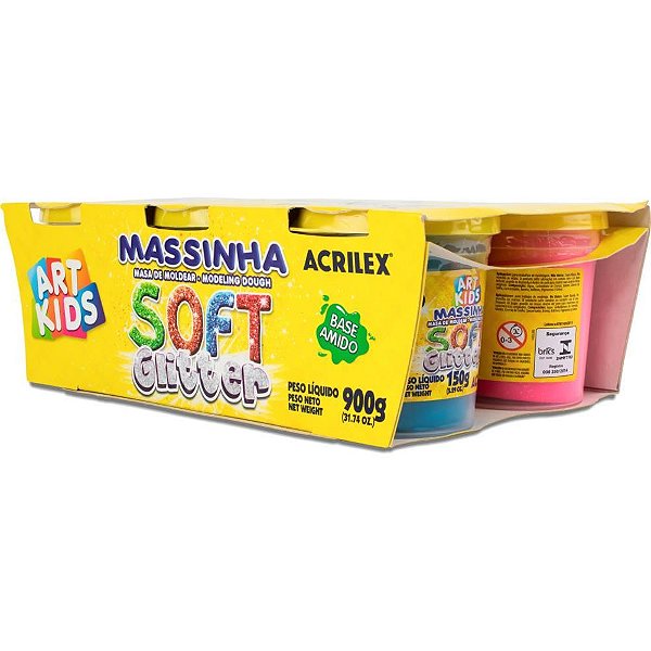 Massa para Modelar SOFT Glitter 150G 6 Cores