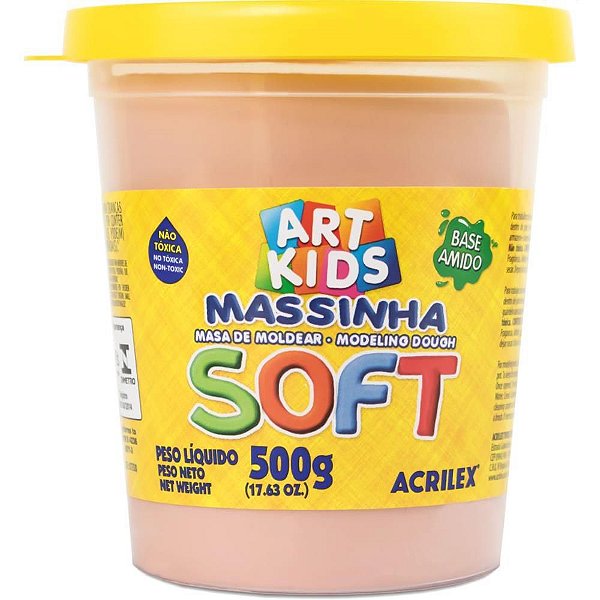 Massa para Modelar SOFT 500G Amarelo Pêssego