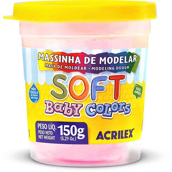Massa para Modelar SOFT 150G Rosa Bebê a Base de Amido