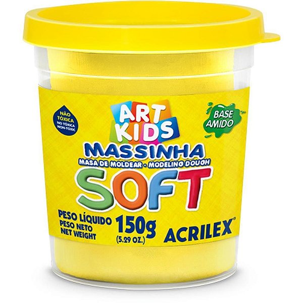 Massa para Modelar SOFT 150G Amarelo Limão - Base de Amido