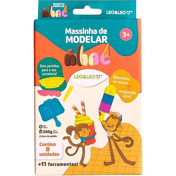 Massa para Modelar Criativa NHAC 8CORES + 11 Peças