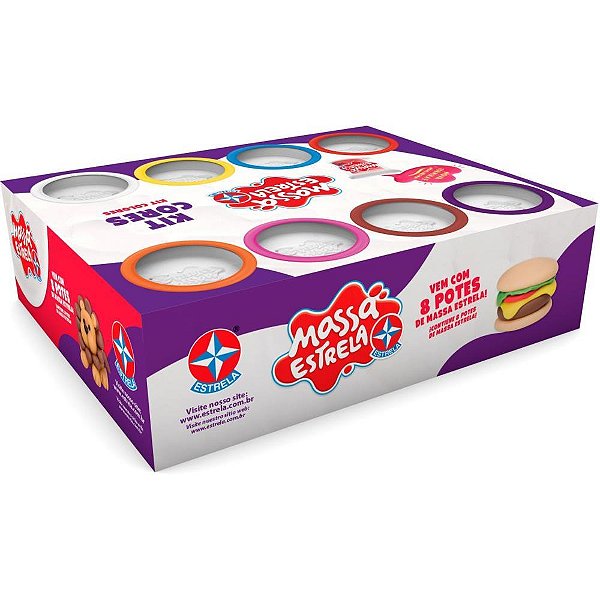 Massa para Modelar Criativa Massa Estrela KIT Cores com 08