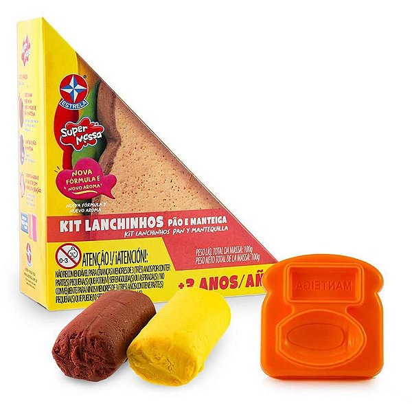Massa para Modelar Criativa KIT Lanchinho Pão e Manteiga
