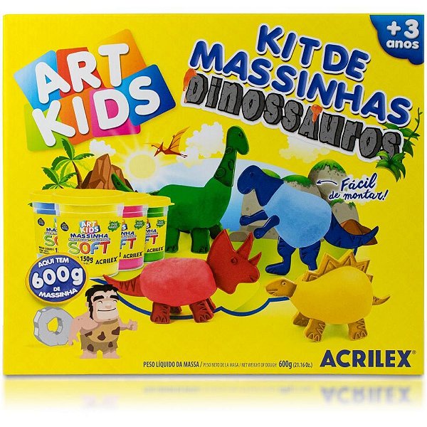 Massa para Modelar Criativa ART KIDS Dinossauro Família