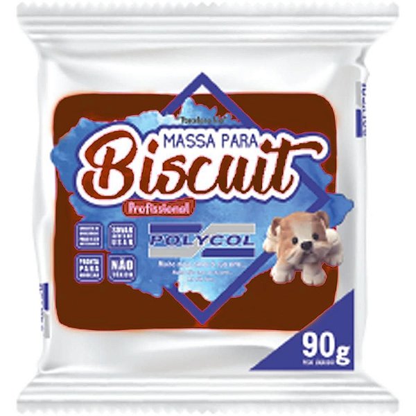 Massa de Porcelana Fria Biscuit 90G Marrom Caixa com 12 Unidades