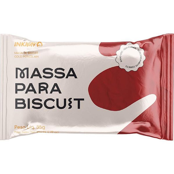 Massa de Porcelana Fria Biscuit Vermelho Rubi 85G - Caixa com 10 Unidades