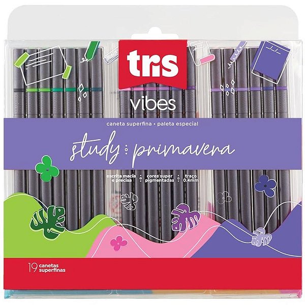 Marcador Artístico TRIS Vibes Primavera 19 Cores