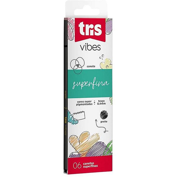 Marcador Artístico TRIS Vibes 0,4MM Preto BLCOM 06