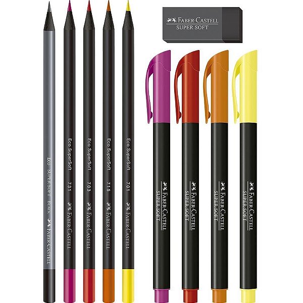 Marcador Artístico Supersoft KIT Cores Quentes - 10 Unidades