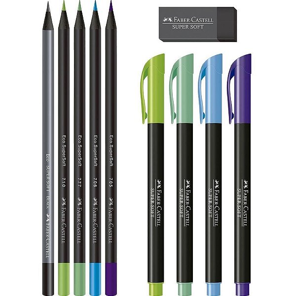 Marcador Artístico Supersoft KIT Cores Frias com 10 Peças