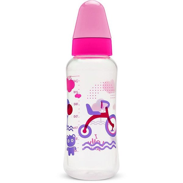 Mamadeira Viva Redondo 250ML Rosa - LOLLY