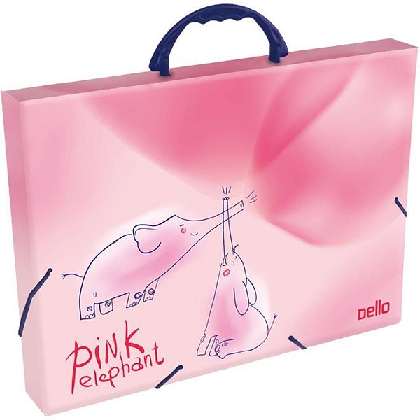 Maleta Plástica com ALÇA Ofício PINK Elephant Balão