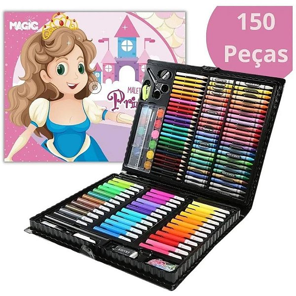 Maleta para Pintura Princesas 150 Peças - 34X26,5 CM