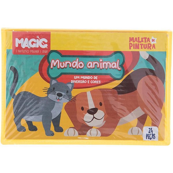 Maleta para Pintura Mundo Animal 24 Peças