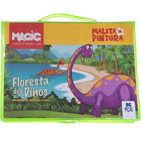 Maleta para Pintura Dinossauros 86 Peças