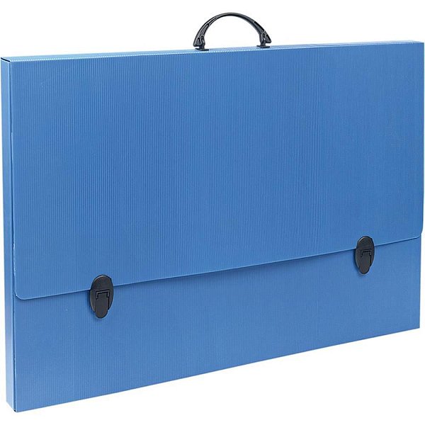 Pasta Maleta Novaonda com ALÇA A-2 Azul com Fecho 3,5CM