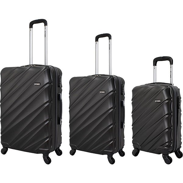Mala de Viagem ABS 360º com 3 Peças Cinza