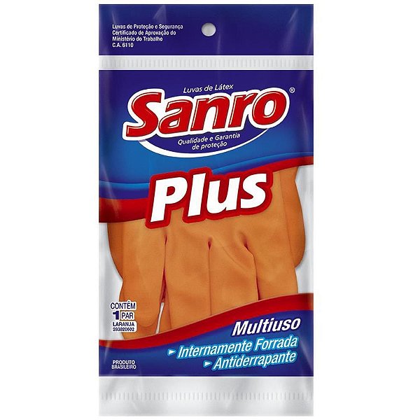 Luva para Limpeza PLUS Pequena Laranja