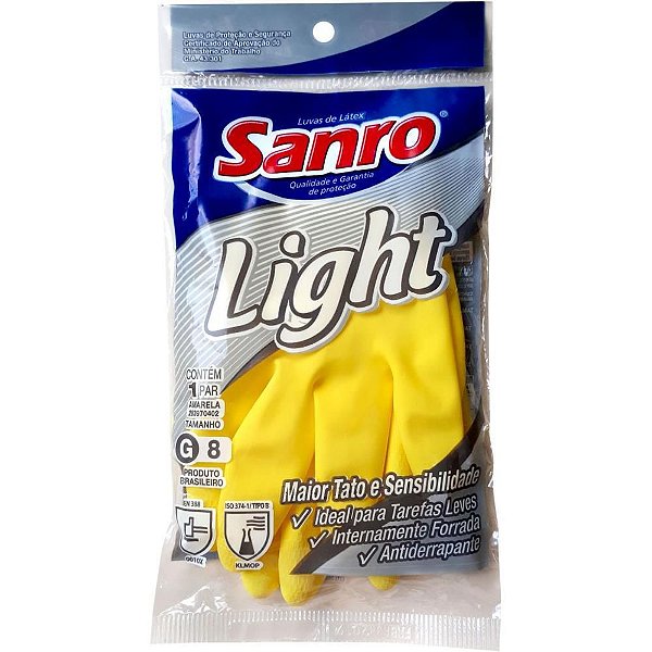 Luva para Limpeza LIGHT Xgrande Amarel