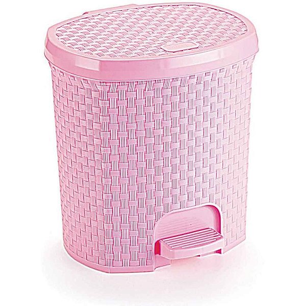 Lixeira Rattan Rosa BABY 6L