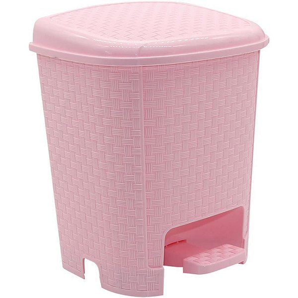 Lixeira Rattan 6 L Rosa