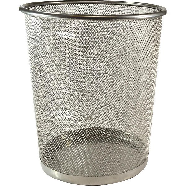 Lixeira para Escritório Aramado 8,5L Prata