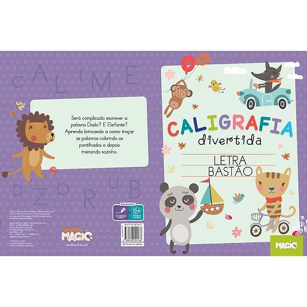 Livro Pedagógico Caligrafia Letra Bastão - 16 Páginas 27X19CM