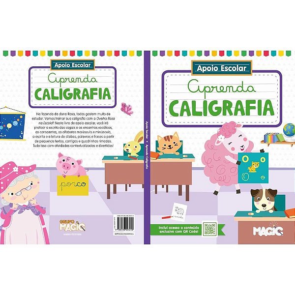 Livro Pedagógico Caligrafia Divertida 48 Páginas 28X21CM
