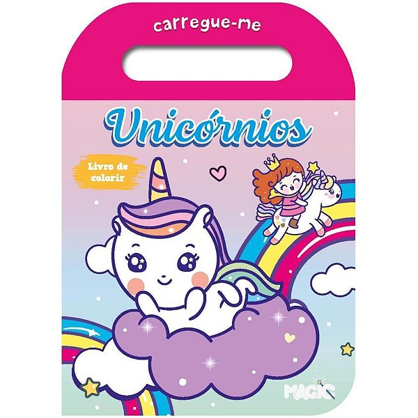 Livro Infantil Colorir Unicórnio CARREGUE-ME 32 Páginas