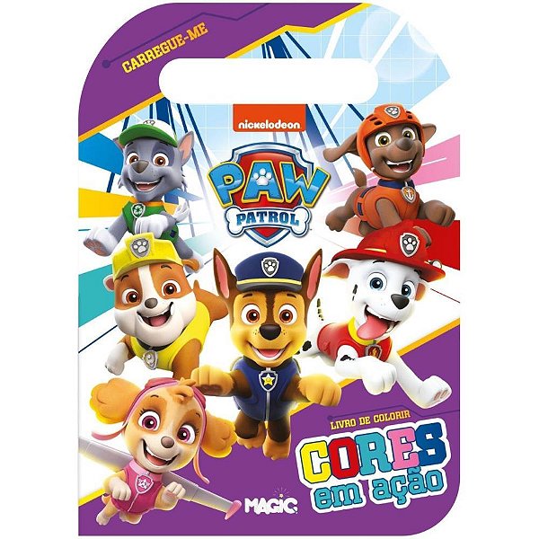 Livro Infantil de Colorir Patrulha Canina CARREGUE-ME - 32 Páginas