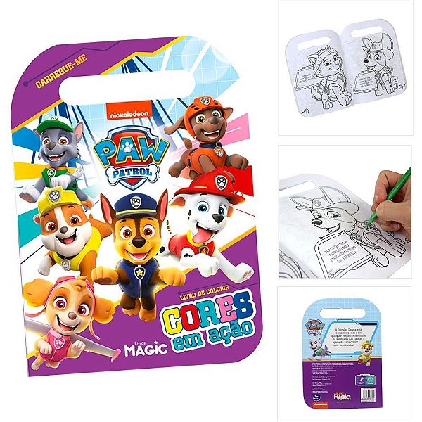Livro Infantil de Colorir Patrulha Canina CARREGUE-ME - 32 Páginas