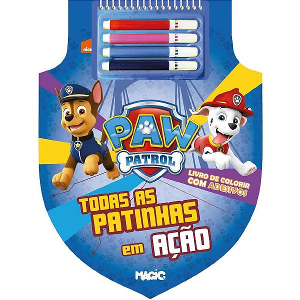 Livro Infantil Colorir Patrulha Canina com Canetinha