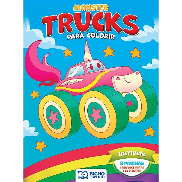 Livro Infantil Colorir Monster TRUCK 4 Títulos PCT com 04
