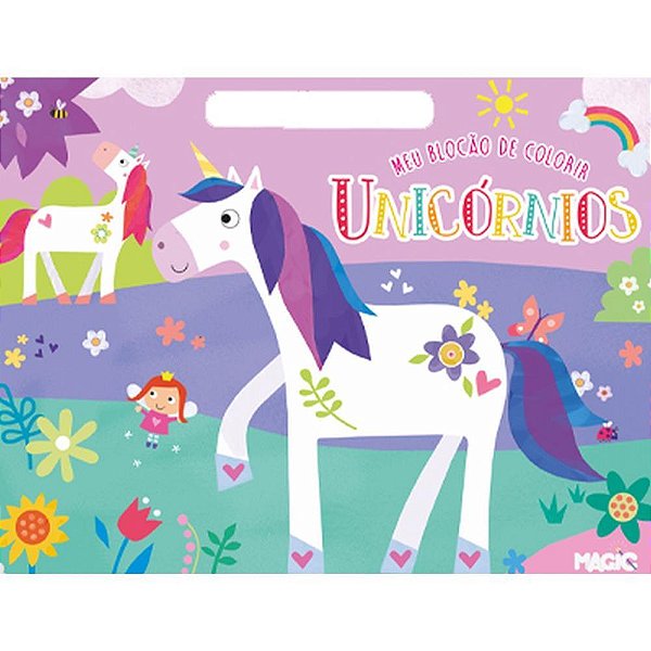 Livro Infantil Colorir Meu Blocão Unicórnio 48 Páginas 27X35CM