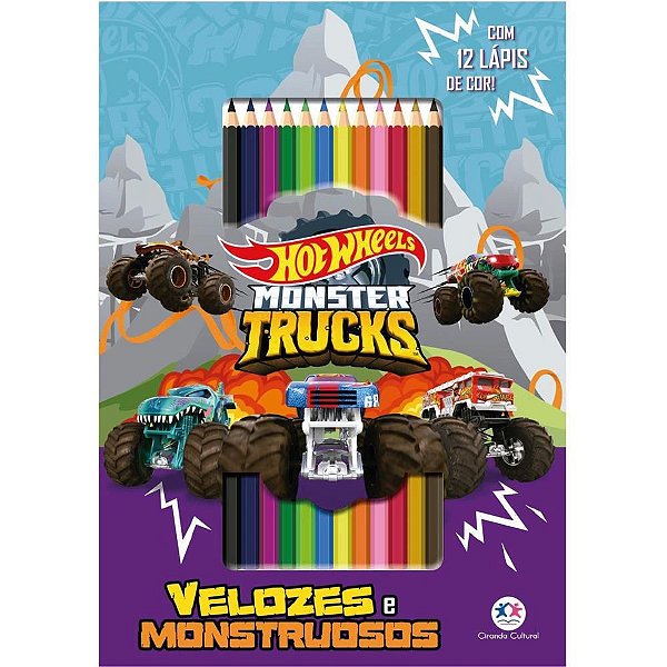Livro Infantil Colorir HOT Wheels KIT Colorir com Lápis