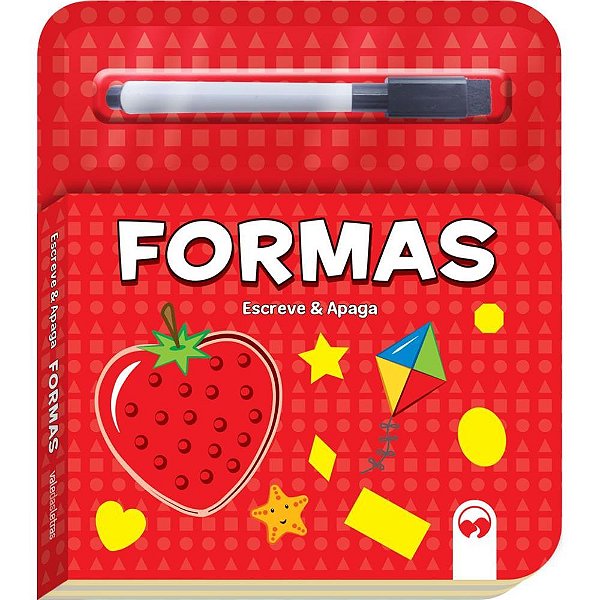 Livro Infantil Colorir ESCREVE e APAGA Formas